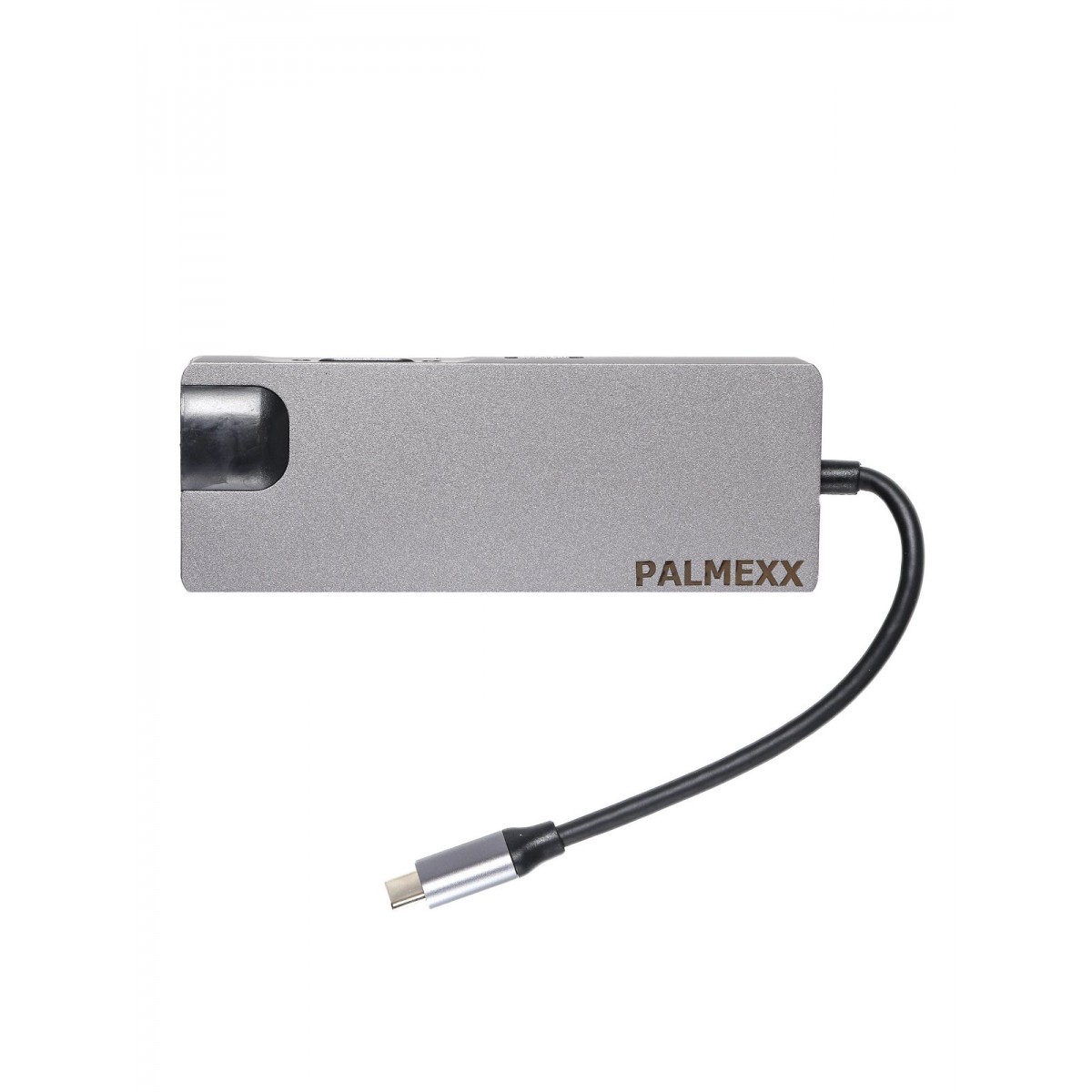 Хаб (разветвитель) Palmexx, 2xUSB 3.0, 1 (для питания)xUSB-C, серый + HDMI х 1, RJ-45 х 1, SD х 1, microSD х 1 (PX/HUB-011)