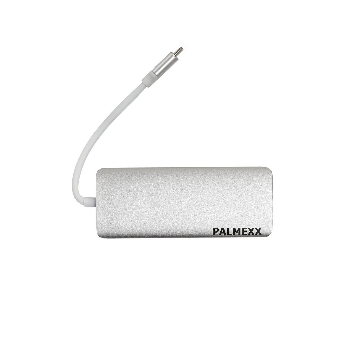 Хаб (разветвитель) Palmexx, 3xUSB 3.0, 1xUSB-C, серебристый + HDMI х 1, RJ-45 х 1, SD х 1, microSD х 1 (PX/HUB-016)