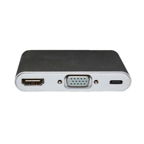 

Хаб (разветвитель) Palmexx, 1xUSB 2.0, 1xUSB-C, серебристый + 1xHDMI, 1xVGA (PX/HUB USBC-HDMI-VGA-USBC)