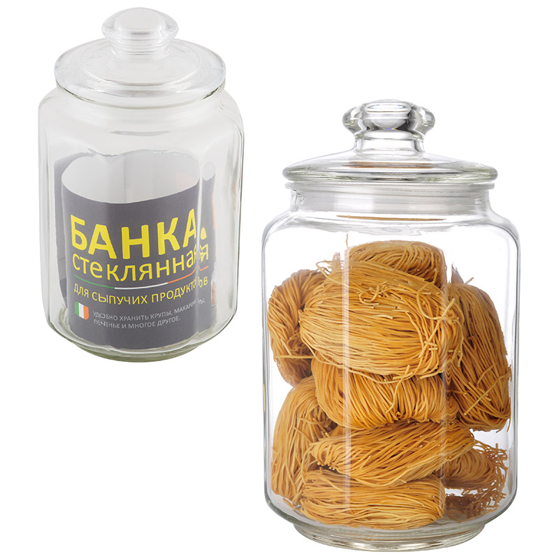 

Банка для сыпучих продуктов Mallony Lattina, круглая, 2 л, крышка, стекло, прозрачный (003604)