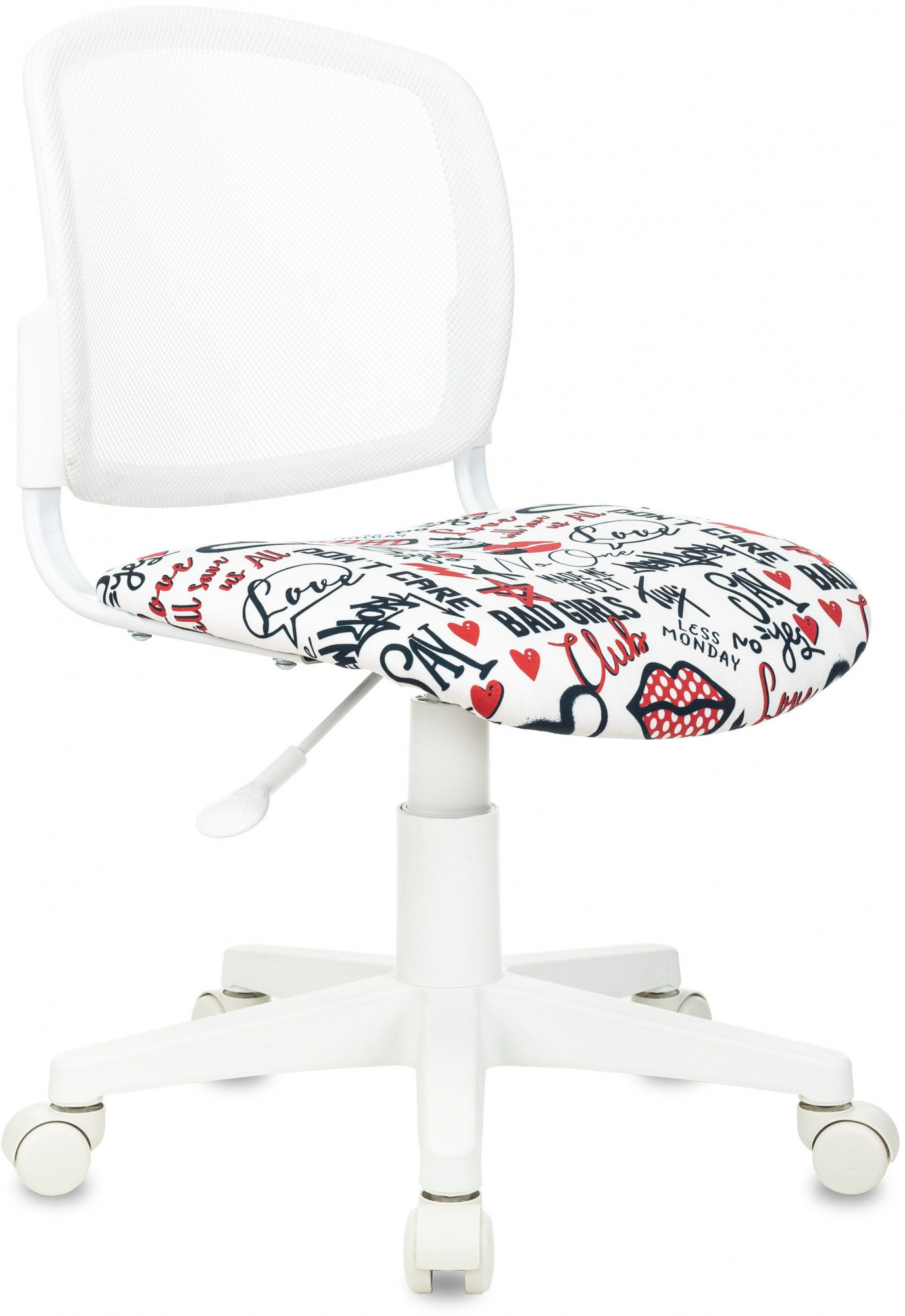 

Кресло детское Бюрократ CH-W296NX белый/абстракция (CH-W296NX/REDLIPS), CH-W296NX