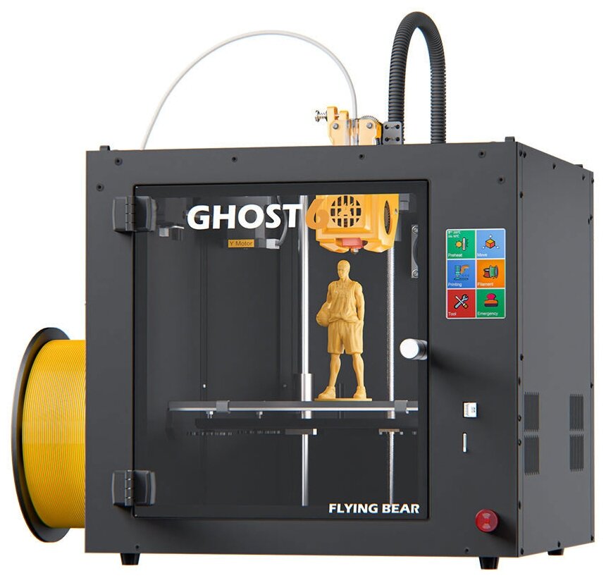 

3D принтер Flying Bear Ghost 6, FDM/FFF/PJP, ABS, CopperFILL, Flex, HIPS, Nylon, PETG, PLA, SBS, Wood, USB, черный (Flying Bear Ghost6 + PEI), 6