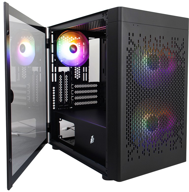 

Корпус 1STPLAYER DK D3-B, mATX, Mini-Tower, USB 3.0, RGB подсветка, черный, без БП (D3-B-BK-2F1P-1F1), DK D3-B