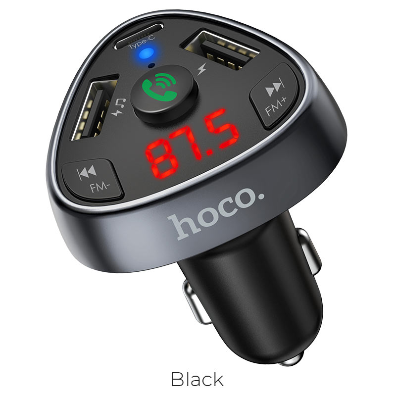 FM-трансмиттер Hoco E51 Road treasure, Bluetooth, USB, черный (730350)