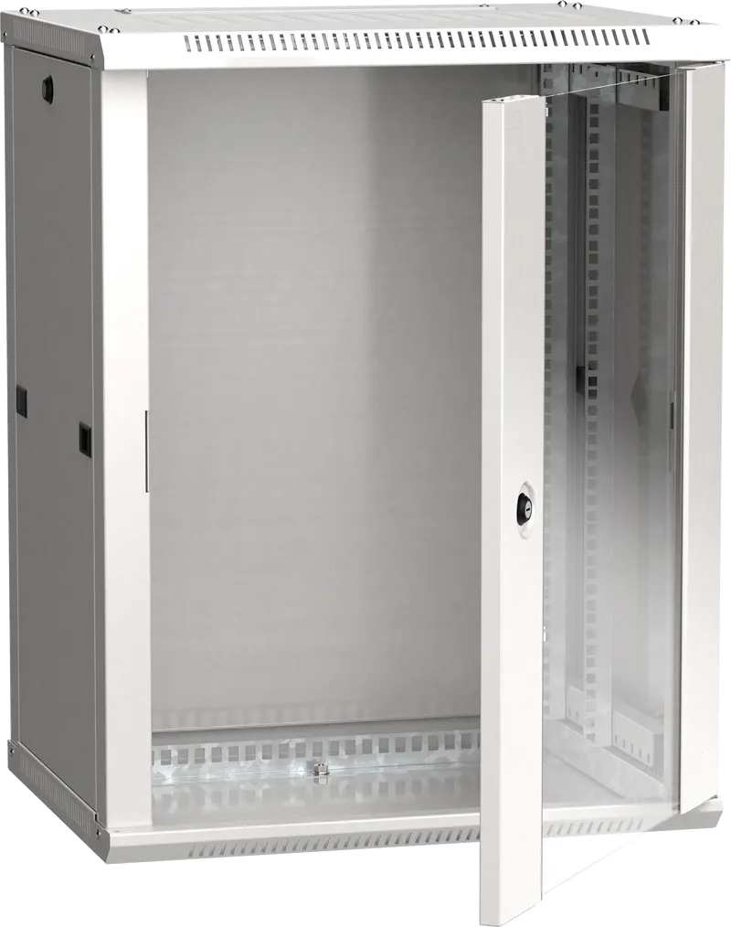 Шкаф телекоммуникационный настенный 12U 600x450 мм, стекло, серый, разборный, ITK LINEA W (LWR3-12U64-GF)