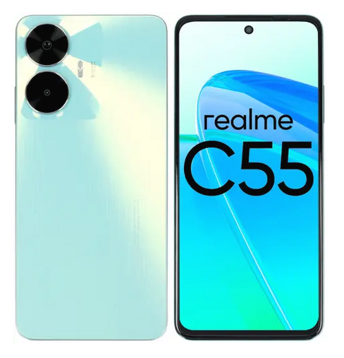

Смартфон Realme C55, 6.72" 1080x2400 IPS, MediaTek Helio G88, 8Gb RAM, 256Gb, 3G/4G, NFC, Wi-Fi, BT, 2xCam, 2-Sim, 5000 мА⋅ч, USB Type-C, Android 13, зеленый (6055894), C55