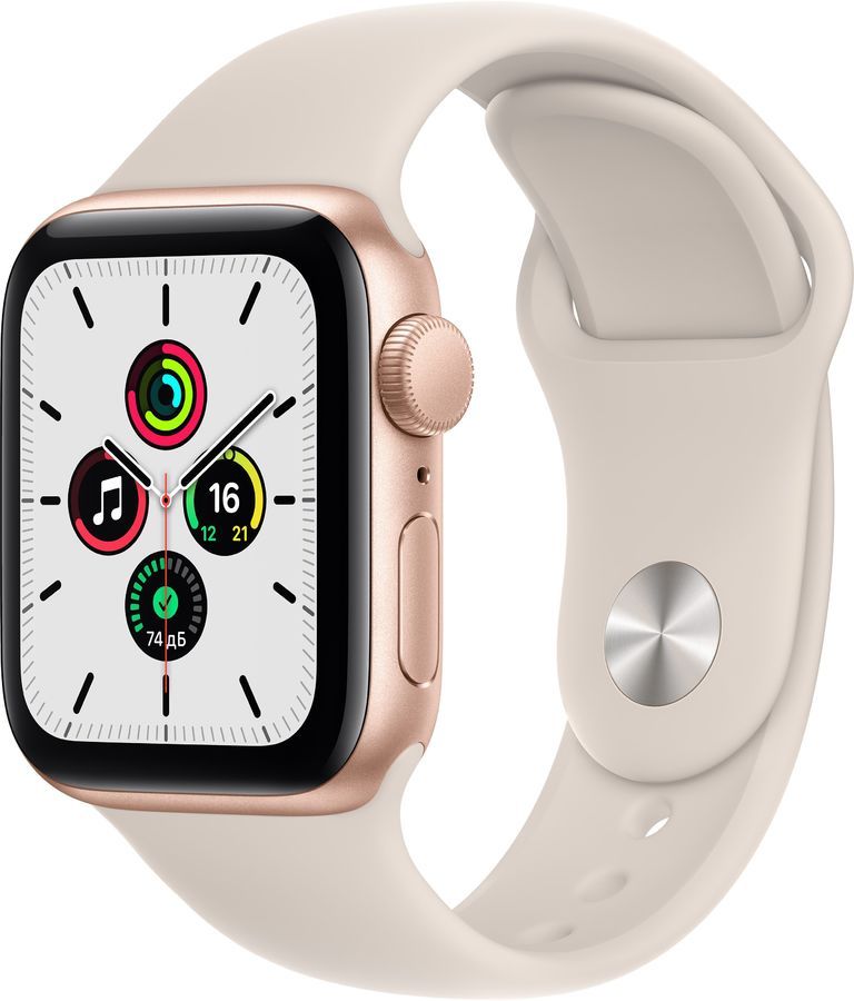 

Смарт-часы Apple Watch SE 40mm, 1.57" OLED, золотистый (MKQ03LL/A), Watch SE 40mm
