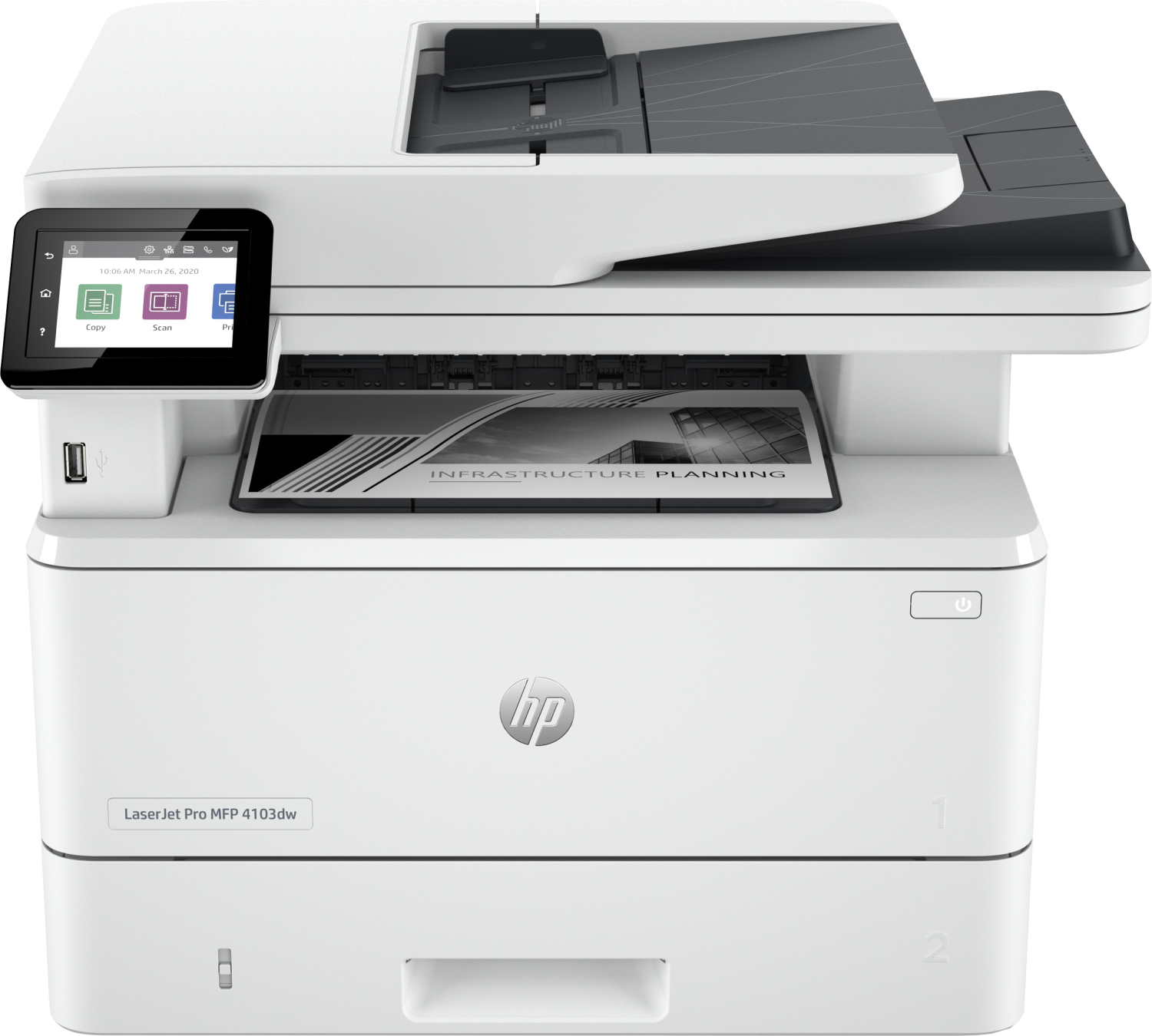 МФУ HP LaserJet Pro M4103dw, A4, ч/б, сетевой, Wi-Fi, USB