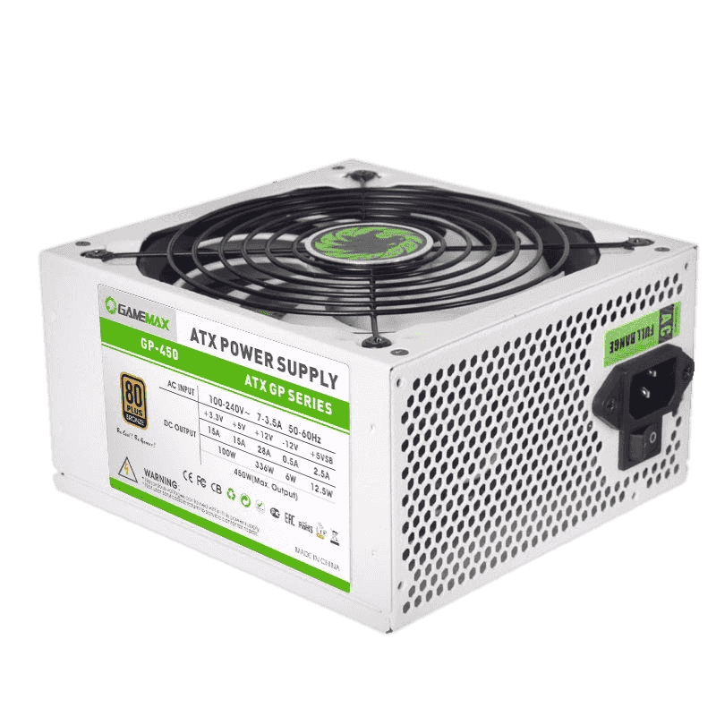

Блок питания 450 Вт ATX GameMax GP-450 White, 120 мм, 80 Plus Bronze, Retail (GP-450 White), GP-450 White