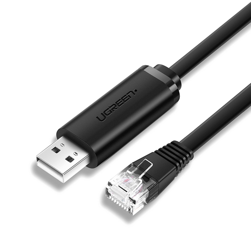 

Консольный кабель UGREEN CM204, USB 2.0(Am)-RJ-45(m), 1.5 м, черный (50773), CM204