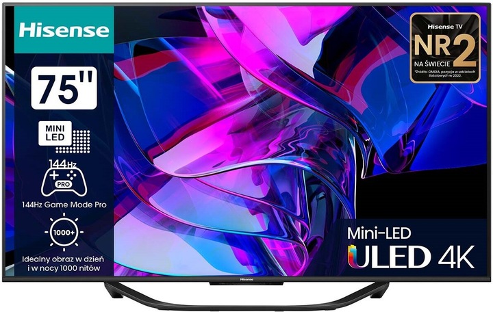 

Телевизор 75" Hisense 75U7KQ, 3840x2160, DVB-T /T2 /C, HDMIx4, USBx2, WiFi, Smart TV, темно-серый (75U7KQ), 75U7KQ