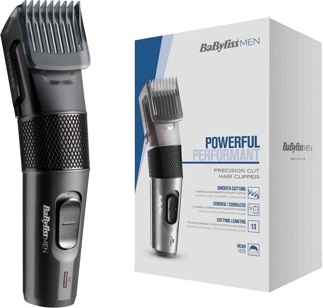 

Машинка для стрижки Babyliss E786E , насадок 1, длина шнура 1.8 м, черный (E786E ), E786E