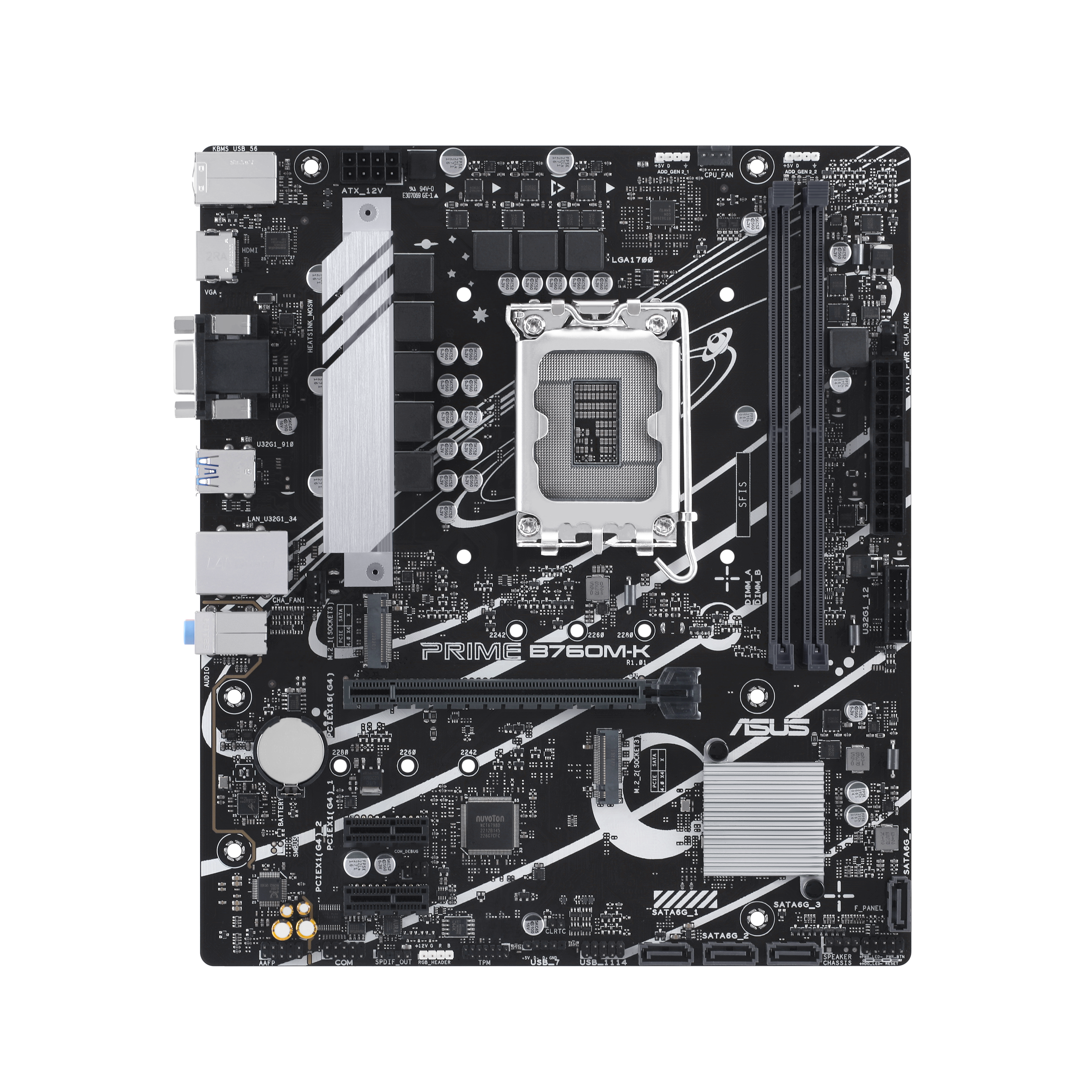 Материнская плата ASUS PRIME B760M-K, Socket1700, Intel B760, mATX