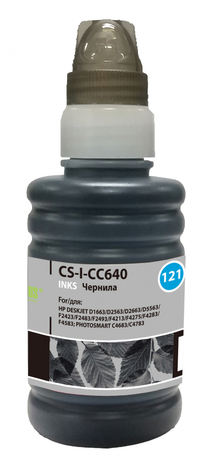 

Чернила Cactus CS-I-CC640, 100 мл, черный, совместимые для DeskJet D1663 / D2563 / D2663 / D5563 / F2423 / F2483 / F2493, CS-I-CC640