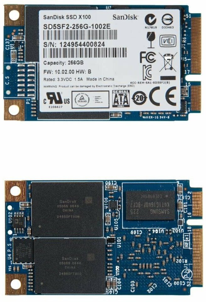 

Твердотельный накопитель (SSD) Sandisk 256Gb X100, mSATA, mSATA (SD5SF2-256G-1002E) Retail