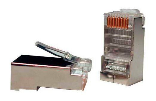 Коннектор RJ-45 8P8C категория 5e, Hyperline (PLUG-8P8C-U-C5-SH)