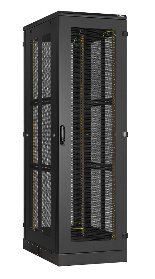 Шкаф телекоммуникационный напольный 24U 600x1000 мм, перфорация/металл, черный, разборный, TLK TFA-246010-PPPP-BK (TFA-246010-PPPP-BK)