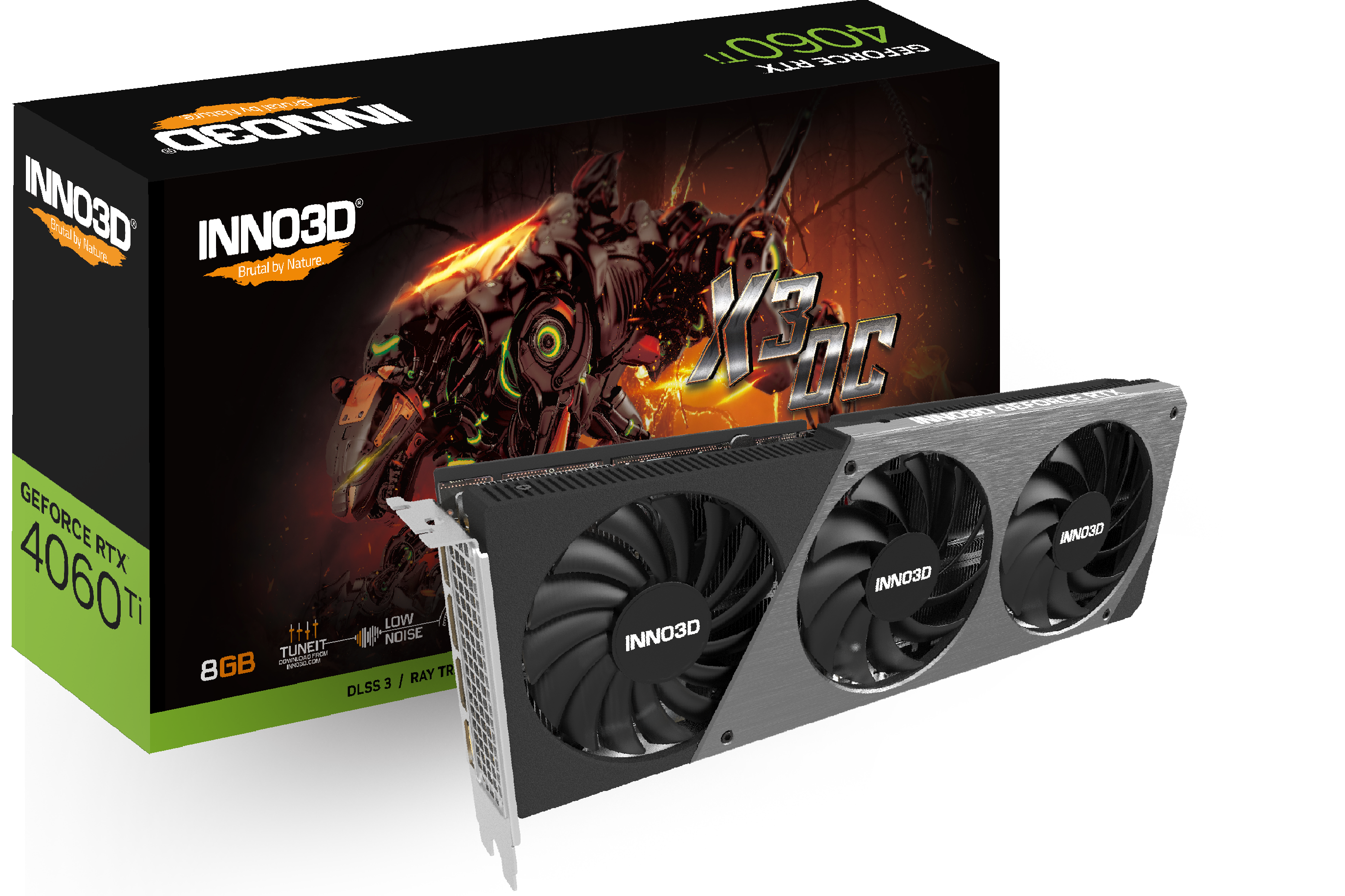 

Видеокарта Inno3D NVIDIA GeForce RTX 4060Ti X3 OC, 8Gb DDR6, 128 бит, PCI-E, HDMI, 3DP, Retail (N406T3-08D6X-171153L), X3 OC