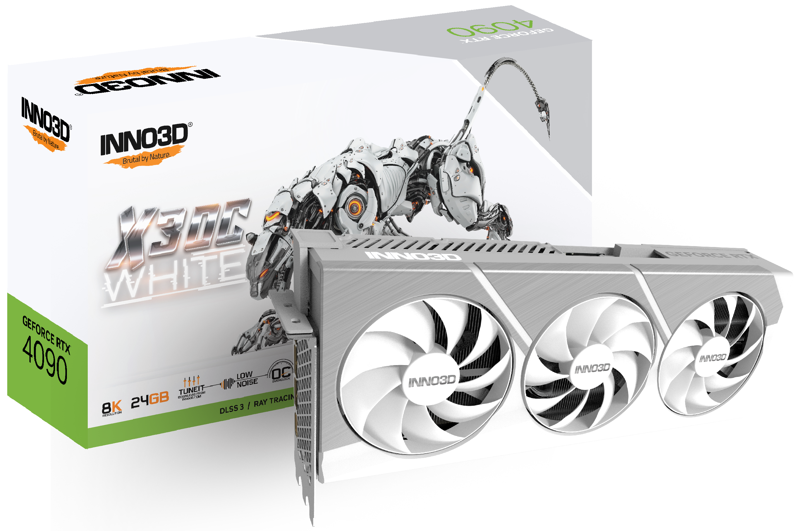 

Видеокарта Inno3D NVIDIA GeForce RTX 4090 X3 OC WHITE , 24Gb DDR6X, 384 бит, PCI-E, HDMI, 3DP, Retail (N40903-246XX-18333259), X3 OC WHITE