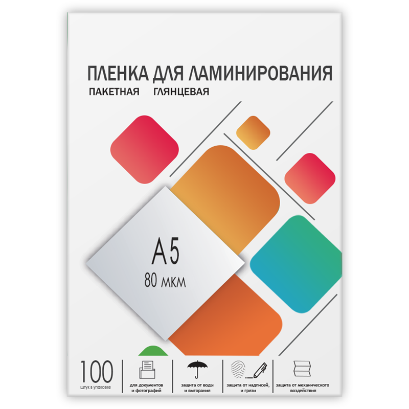 

Пленка для ламинирования Гелеос 80 мкм, A5, 100 шт., глянцевая (LPA5-80)