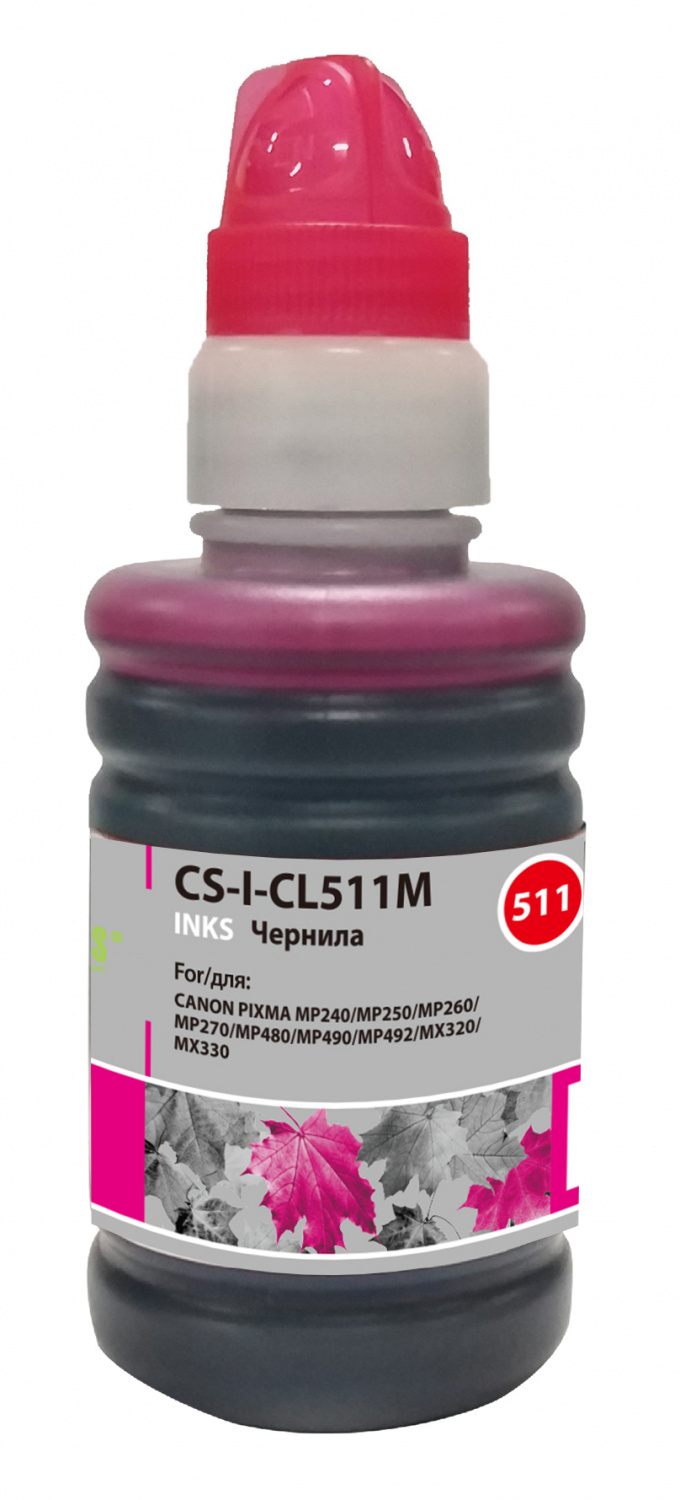 

Чернила Cactus CS-I-CL511M, 100 мл, пурпурный, совместимые для Canon Pixma MP240 / MP250 / MP260 / MP270 / MP4800, CS-I-CL511M