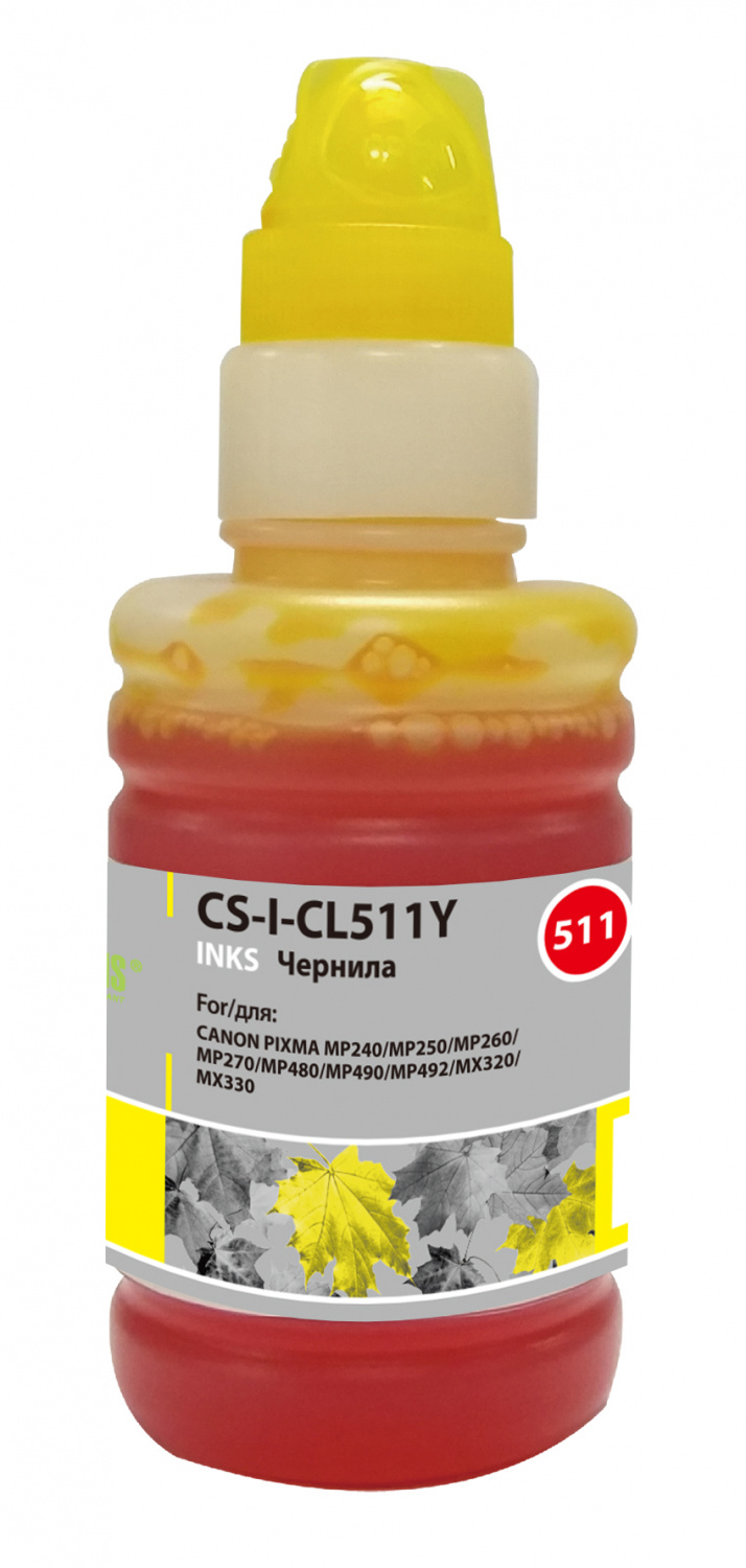 

Чернила Cactus CS-I-CL511Y, 100 мл, желтый, совместимые для Canon Pixma MP240 / MP250 / MP260 / MP270 / MP4800, CS-I-CL511Y