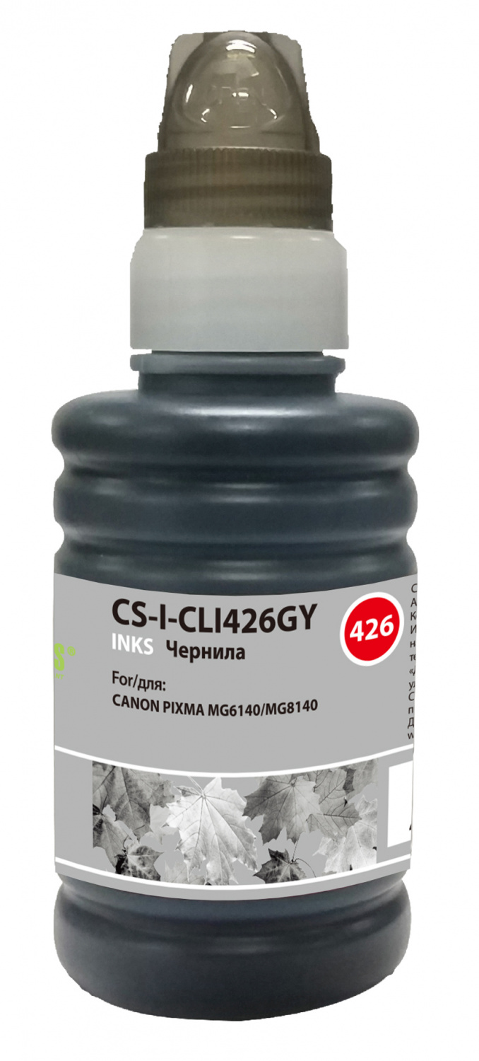 

Чернила Cactus CS-I-CLI426GY, 100 мл, серый, совместимые для Canon Pixma MG5140 / 5240 / 6140 / 8140, MX884, CS-I-CLI426GY