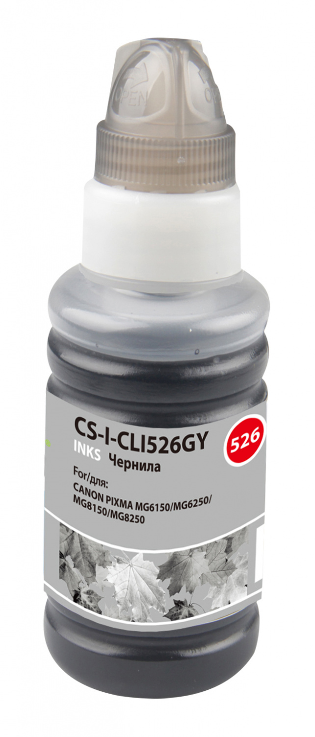 

Чернила Cactus CS-I-CLI526GY, 100 мл, серый, совместимые для Canon Pixma iP4850 / MG5250 / MG5150 / iX6550, CS-I-CLI526GY