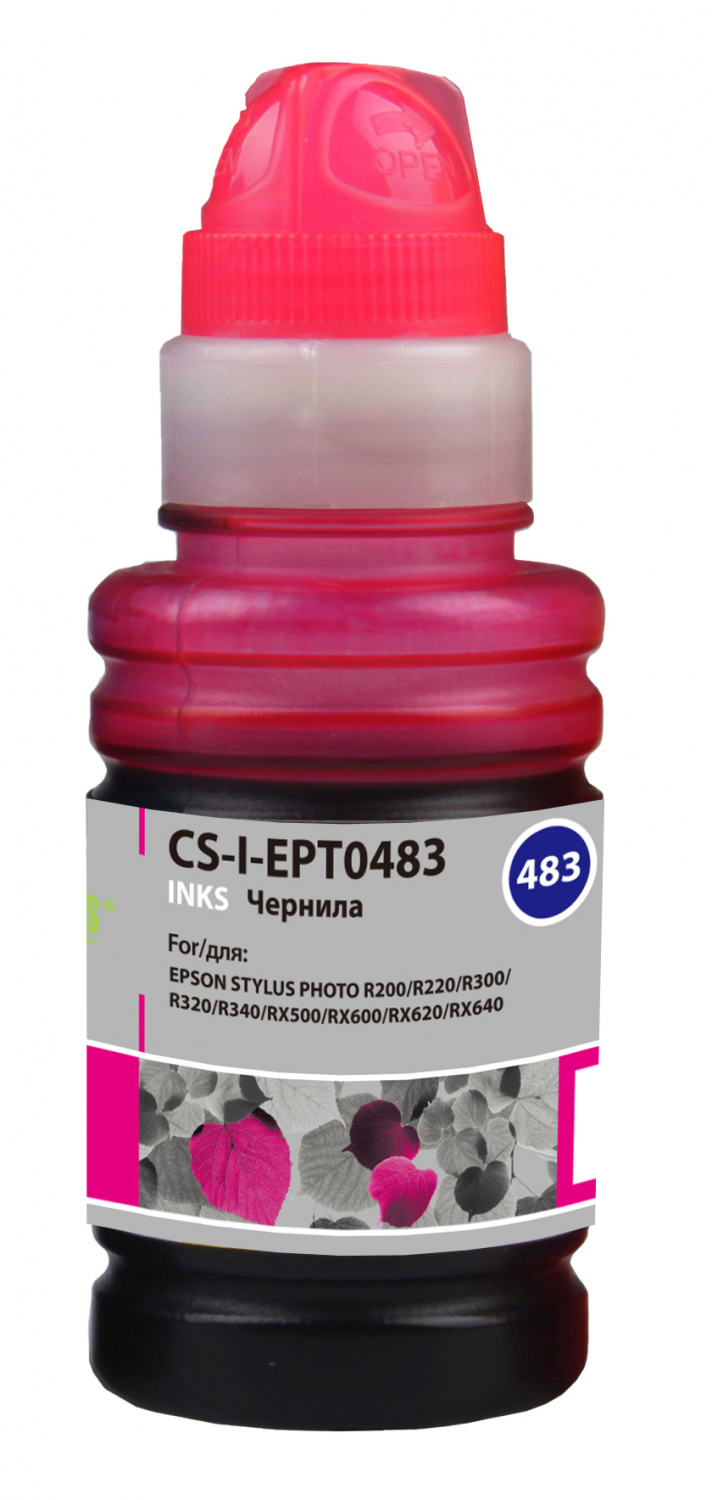 

Чернила Cactus CS-I-EPT0483, 100 мл, пурпурный, совместимые для Epson Stylus Photo R200 / R220 / R300 / R320 / R340, CS-I-EPT0483