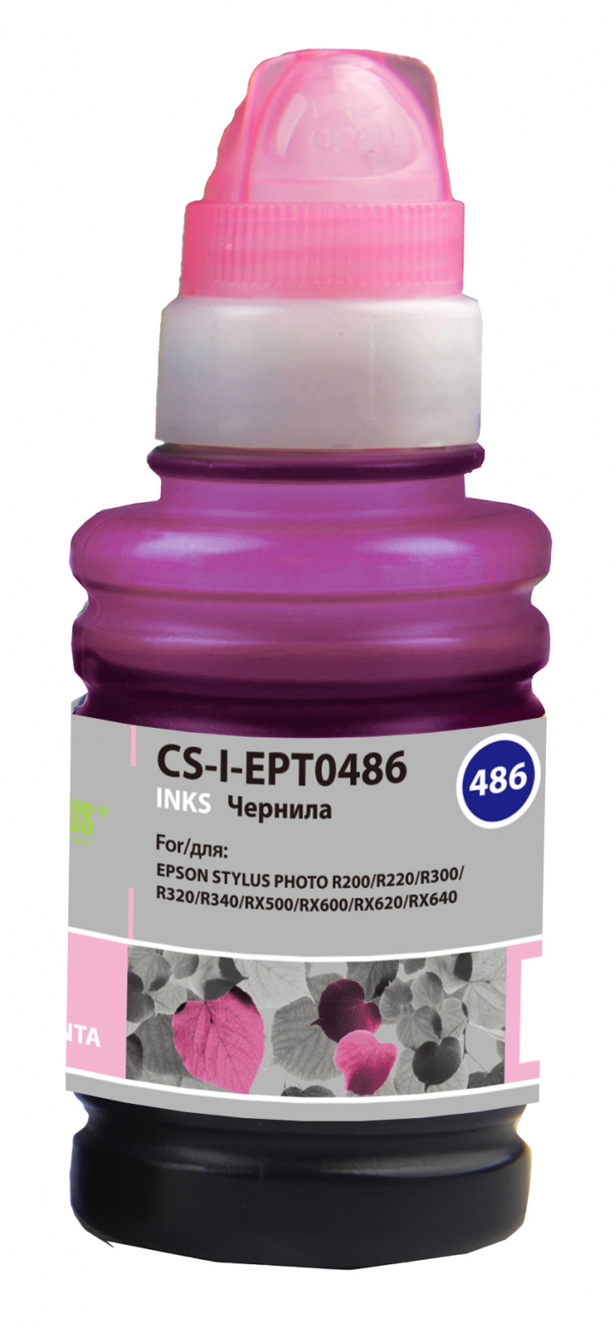 

Чернила Cactus CS-I-EPT0486, 100 мл, светло-пурпурный, совместимые для Epson Stylus Photo R200 / R220 / R300 / R320 / R340, CS-I-EPT0486