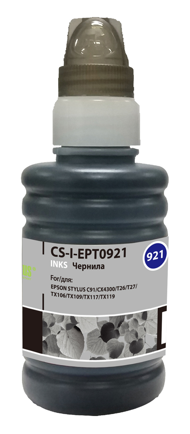 

Чернила Cactus CS-I-EPT0921, 100 мл, черный, совместимые для Epson Stylus C91 / CX4300 / T26 / T27 / TX106 / TX109, CS-I-EPT0921
