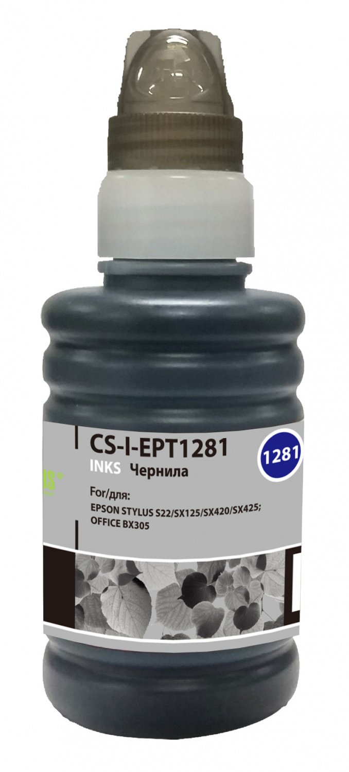 

Чернила Cactus CS-I-EPT1281, 100 мл, черный, совместимые для Epson Stylus S22 / SX125 / SX420 / SX425, Office BX305, CS-I-EPT1281