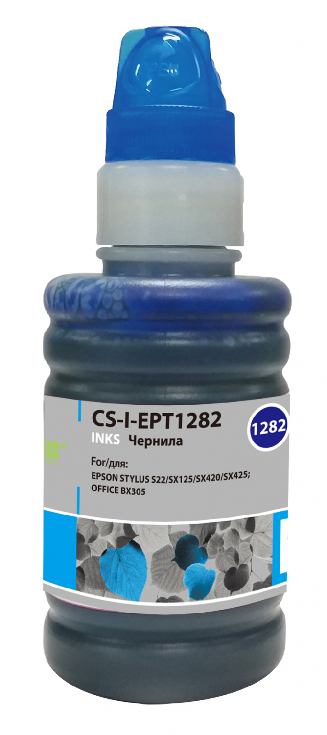 

Чернила Cactus CS-I-EPT1282, 100 мл, голубой, совместимые для Epson Stylus S22 / SX125 / SX420 / SX425, Office BX305, CS-I-EPT1282