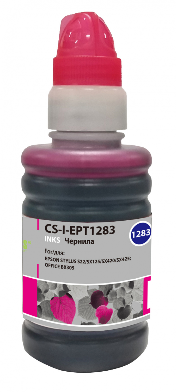 

Чернила Cactus CS-I-EPT1283, 100 мл, пурпурный, совместимые для Epson Stylus S22 / SX125 / SX420 / SX425, Office BX305, CS-I-EPT1283