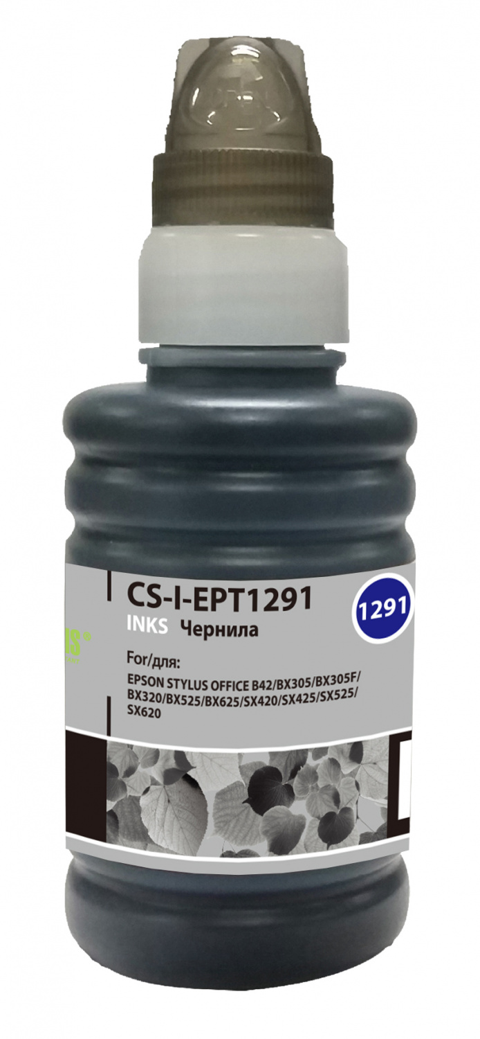 

Чернила Cactus CS-I-EPT1291, 100 мл, черный, совместимые для Epson Stylus Office B42 / BX305 / BX305F / BX320 / BX525, CS-I-EPT1291