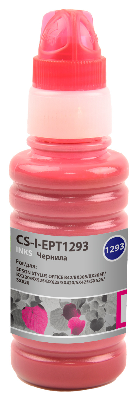 

Чернила Cactus CS-I-EPT1293, 100 мл, пурпурный, совместимые для Epson Stylus Office B42 / BX305 / BX305F / BX320 / BX525, CS-I-EPT1293