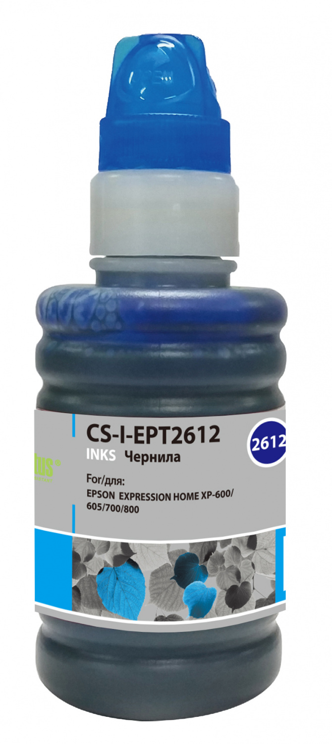 

Чернила Cactus CS-I-EPT2612, 100 мл, голубой, совместимые для Epson ExpIession Home XP-600 / 605 / 700 /800, CS-I-EPT2612