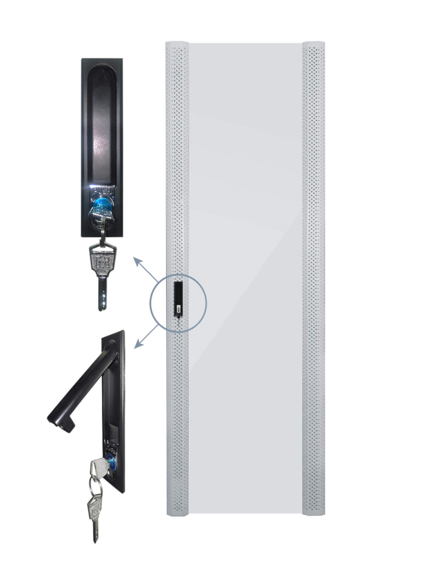 Дверь для шкафа Netko серии Expert 18U Ширина 600, стеклянная, серая (N.FRTD-V.18U.67660.GY)