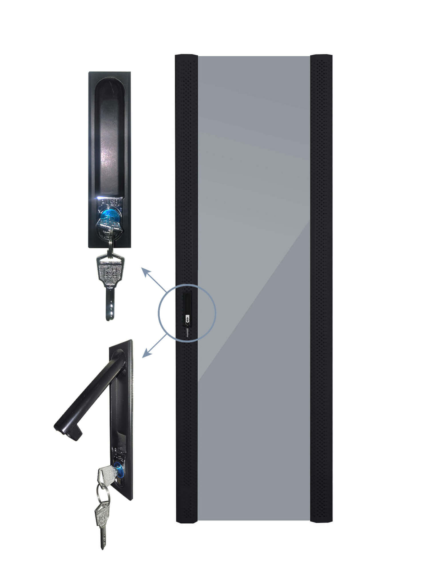 Дверь для шкафа Netko серии Expert 42U Ширина 800, стеклянная, черная (N.FRTD-V.42U.65198.BK)