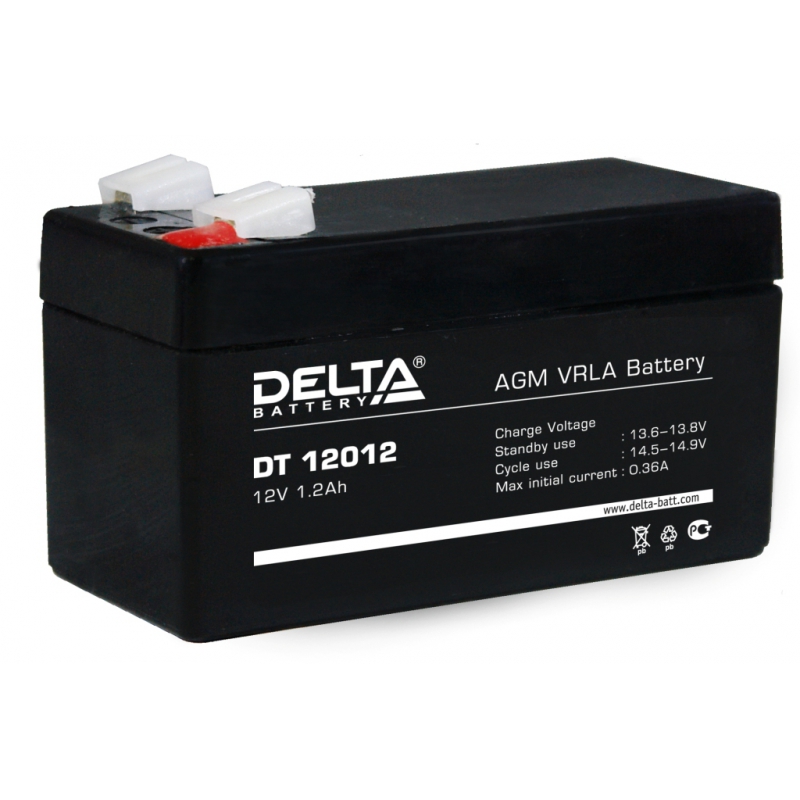 

Аккумуляторная батарея для ИБП Delta DT DT 12012, 12V, 1.2Ah, Черный, DT 12012