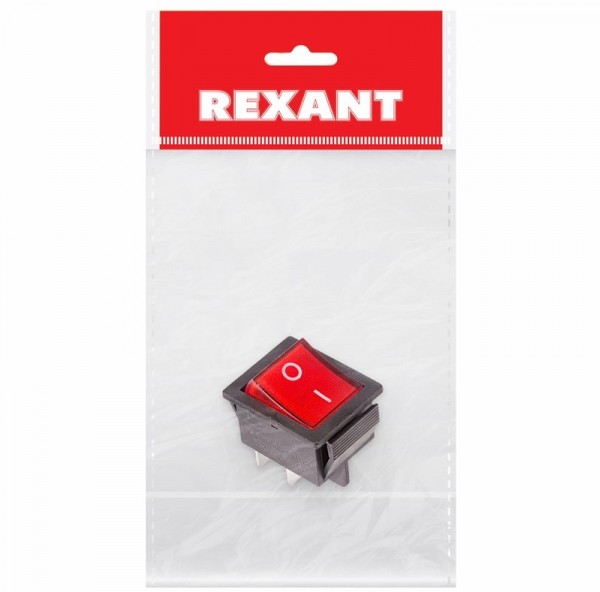 Выключатель клавишный Rexant 36-2330-1, 1кл., индикатор/подсветка, открытый монтаж, в сборе, черный (36-2330-1)