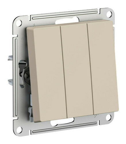 

Выключатель Schneider Electric AtlasDesign ATN001231, 3кл., индикатор/подсветка, скрытый монтаж, в сборе, песочный (ATN001231), ATN001231