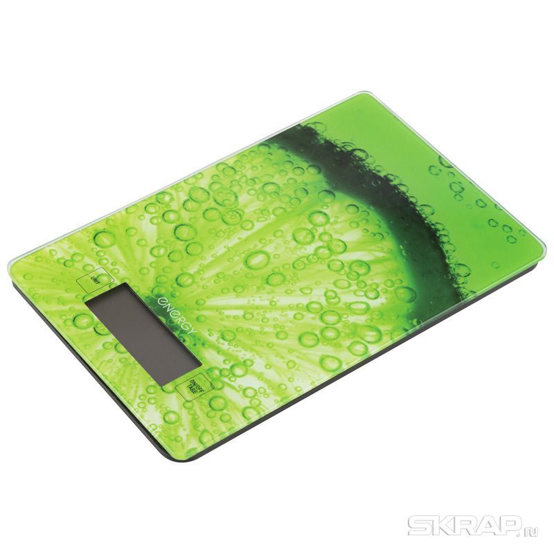 

Кухонные весы электронные Energy EN-423 5 кг, 3xAAA, принт (лайм) (101227), EN-423
