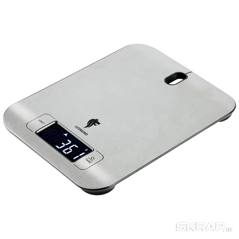 Кухонные весы электронные Leonord LE-1705 5 кг, 2 x AAA, серебристый (105021)