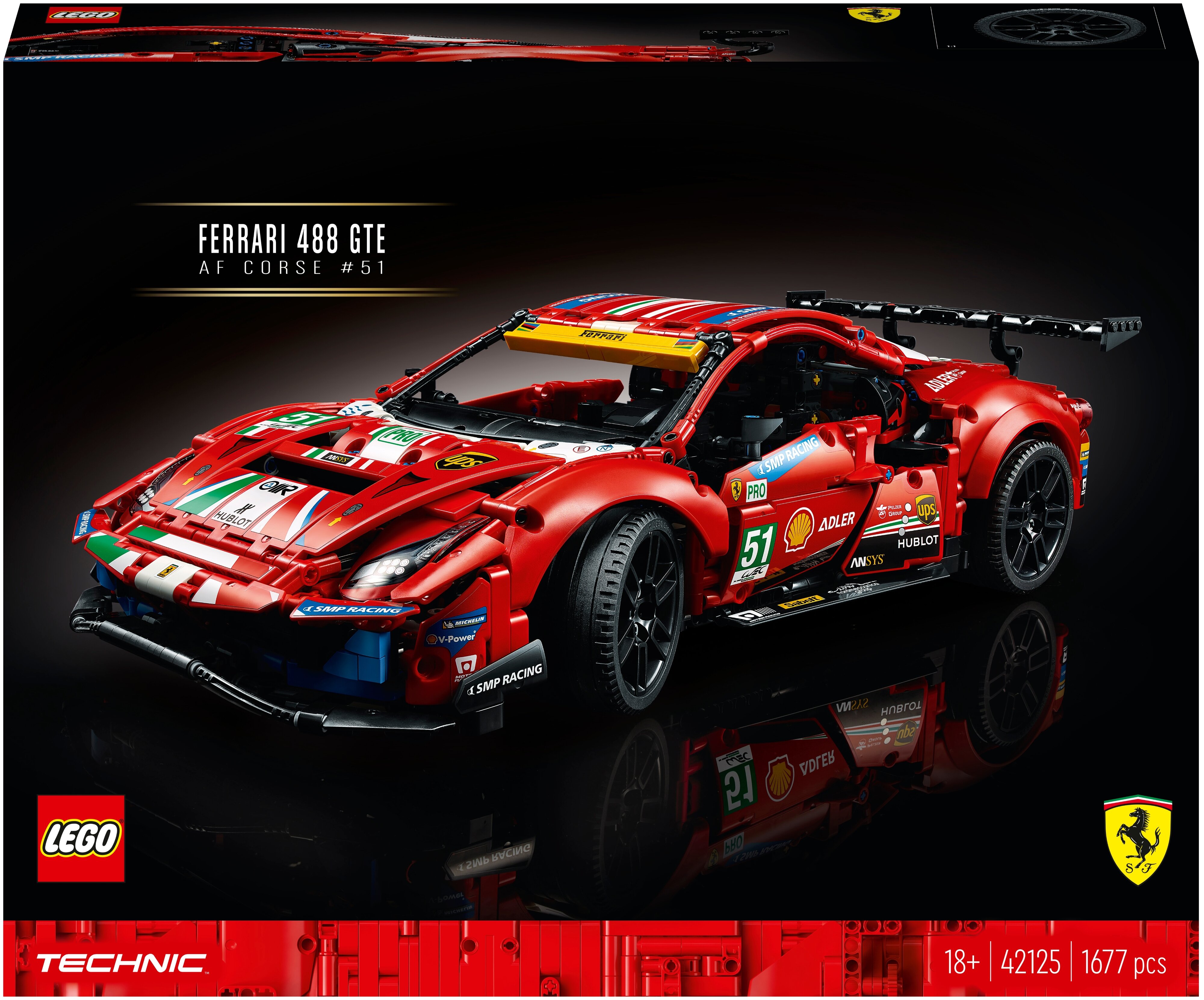 

Конструктор LEGO Ferrari 488 GTE "AF Corse #51", деталей: 1677 (42125), Ferrari 488 GTE "AF Corse #51"