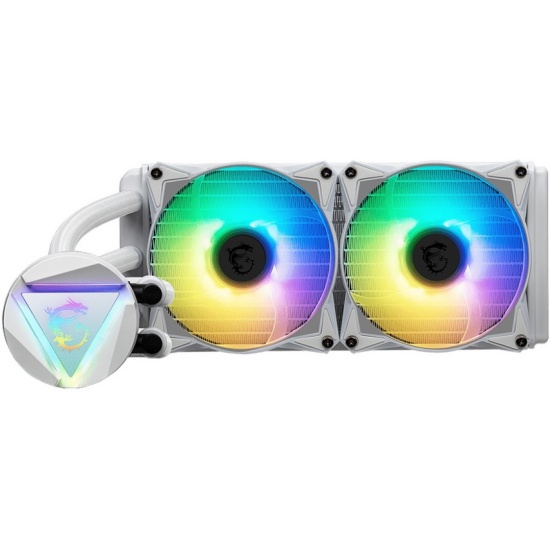 

Жидкостное охлаждение MSI MAG CORELIQUID 240R V2 для Socket 115x/2066/2011/2011-3/1356/1366/1200/1700/AM5/AM4/AM3/AM3+/FM1/AM2+/FM2/FM2+, 2x120 мм, ARGB (306-7ZW1B50-813), MAG CORELIQUID 240R V2