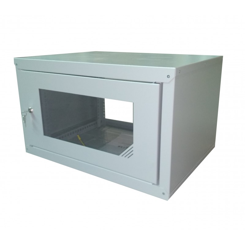 Шкаф телекоммуникационный настенный 4U 600x450 мм, стекло/металл, серый, разборный, Netko (NOP2 6404.900)