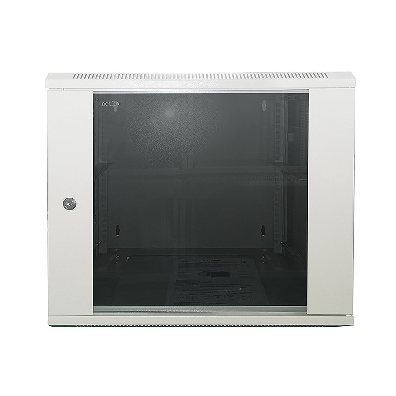 Шкаф телекоммуникационный настенный 6U 540x450 мм, стекло, серый, в сборе, Netko SOLO (N.SOL.5406GWA.58419.GY)