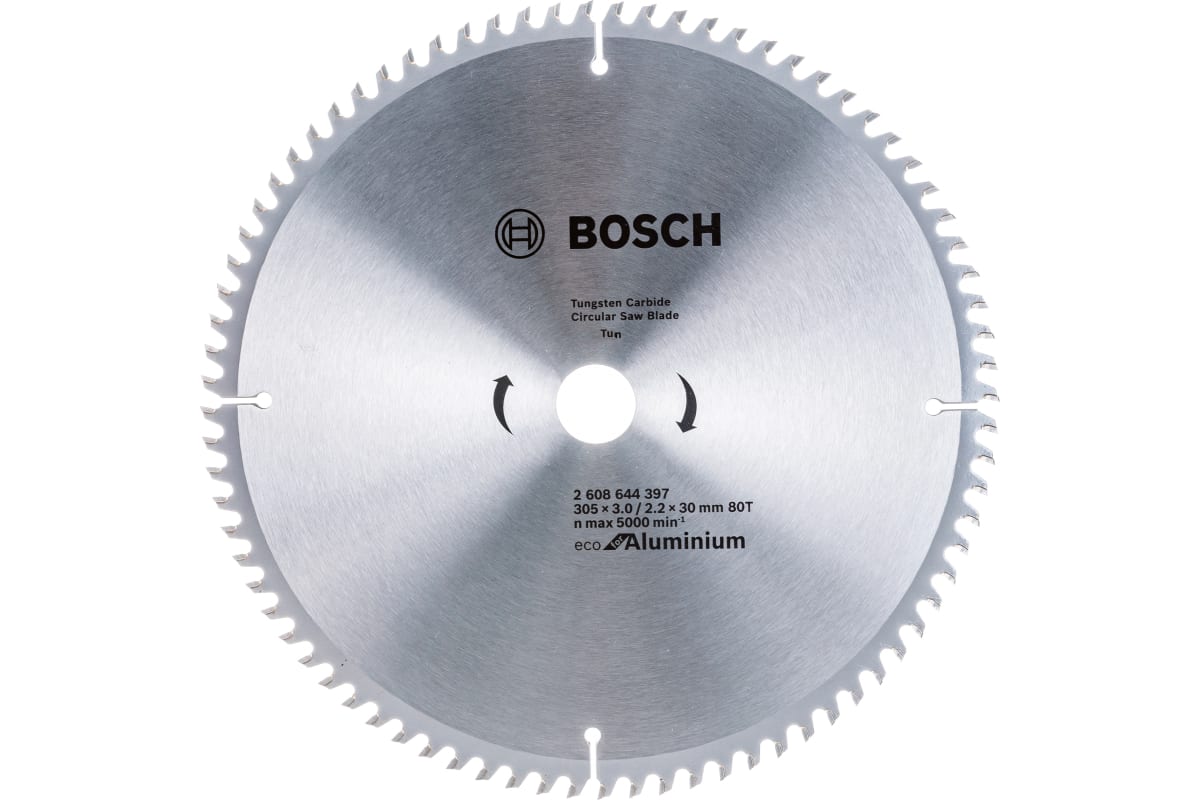 

Пильный диск BOSCH ECO ALU/Multi, ⌀30.5 см x 3 см по алюминию, аккуратный рез, 80T, 1 шт. (2608644397)