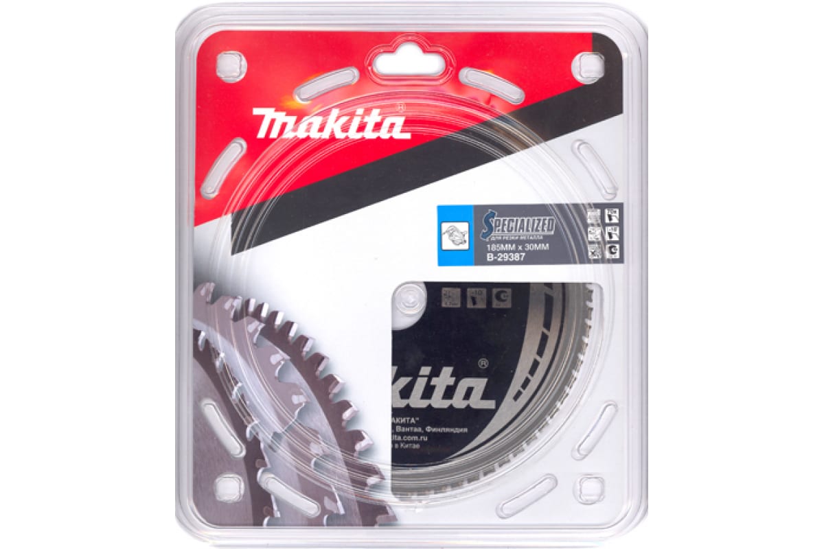 

Пильный диск Makita, ⌀185мм x 30мм по металлу, аккуратный рез, 70T, 1шт. (B-29387)